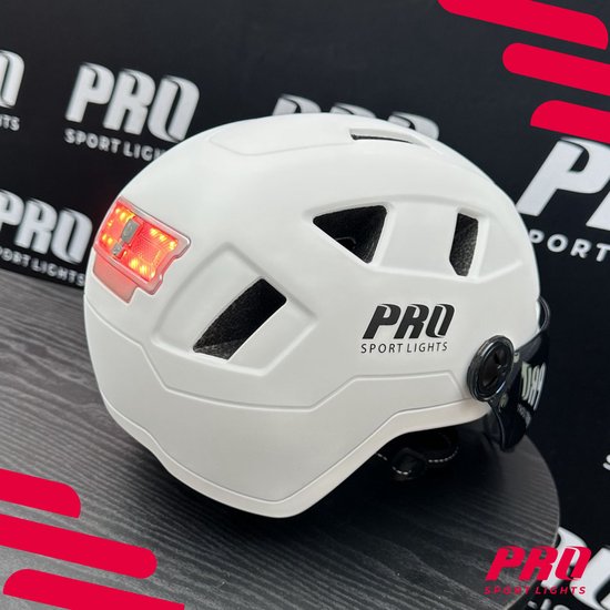 Speed Pedelec Helm met Visier & Oorwarmers Fietshelm Volwassenen - Wit - Medium - NTA8776