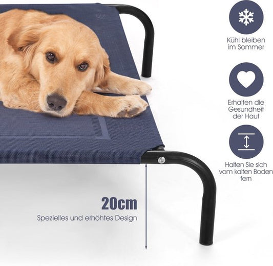 Coast Hondenbed – Waterdicht & Verhoogd – max. 40 kg – 130 x 90 x 20 cm – Grijs