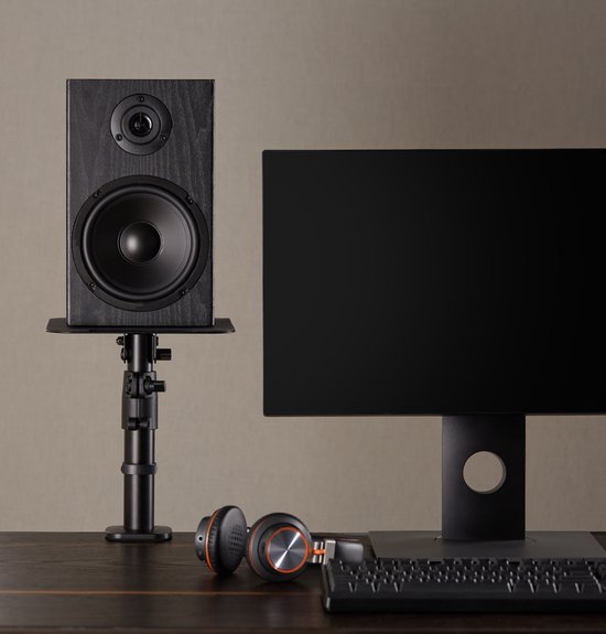 VDD Gaming - Speaker standaard - Zwart - 2 stuks - 25x25x73 cm