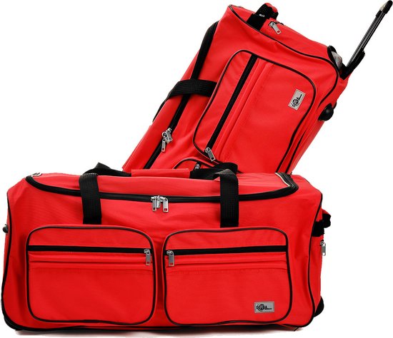 Monzana Reistas met trolleyfunctie - 85L - Rood - roltas op wieltjes