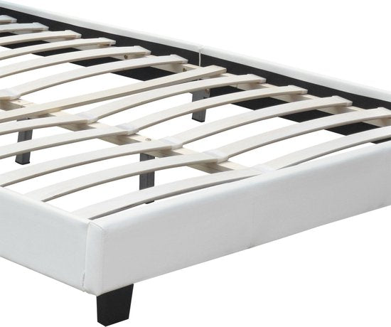 Juskys Gestoffeerd bed Verona - 120 x 200 cm - Wit - LED Verlichting