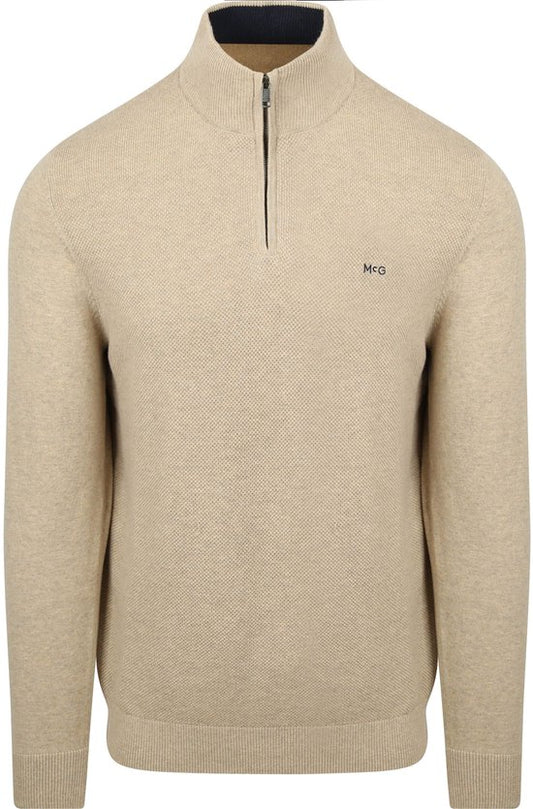 McGregor Half Zip Trui Merinowol Structure Sand - Maat 3XL - Heren - Pullovers