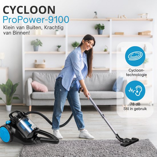 Sanovy ProPower-9100+ Krachtige Stofzuiger Zonder Zak - 3L - Compact - Blauw