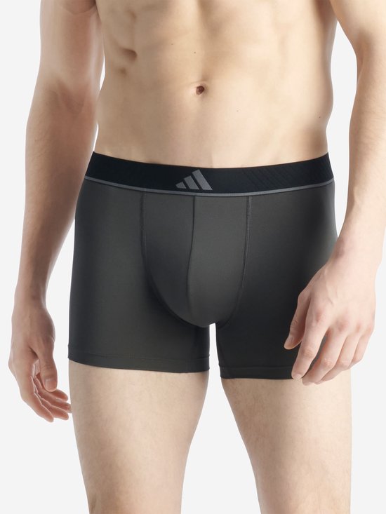 adidas Active Flex 3-Pack Microfiber Boxers - Heren - Sportondergoed - Stretch - Vochtregulerend - Zwart/Grijs - Maat XL