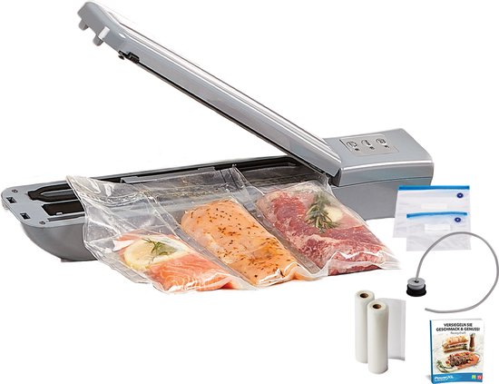 Duo NutriSealer Vakuumbehälter 2er-Set - Frischehaltung voor Lebensmitteln met vacuümtechniek, magnetron- en vriezerbestendig, lekvrij met datuminstelling