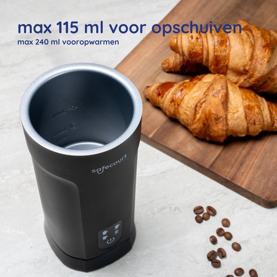 Safecourt Kitchen Melkopschuimer - Elektrische Melkopschuimer - 4-in1 - 500 watt - Zwart