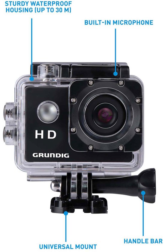 Grundig Action Cam Hd 720p - Kunststof