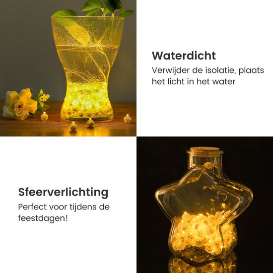 Partizzle 50x Mini LED Lampjes – Ballon & Feestverlichting – Warm Wit – Party Decoratie