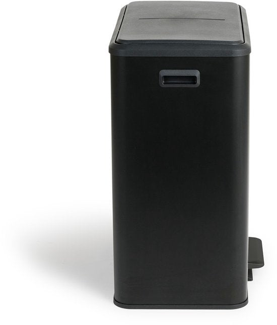 Umuzi Cleaning Dubbele Prullenbak - 60L - Pedaalemmer - Soft Close - 53x38x66 - Mat Zwart