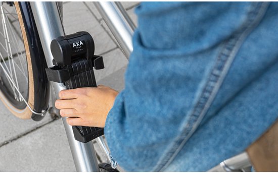 AXA Fold Ultra 90 ART 2 Vouwslot – Fietsslot met Keurmerk – Premium Slot voor Elektrische Fiets, Fatbike en Bakfiets – Vouwslot met Houder en Sleutelservices – 90 cm