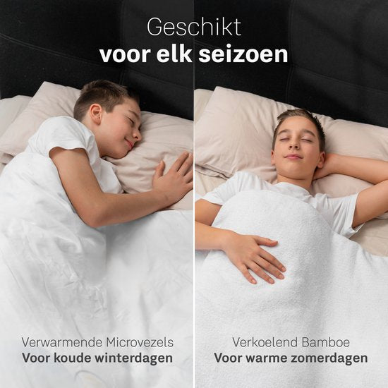 CozySense® Verzwaringsdeken Kind 2,4 kg - Weighted Blanket - Zwaartedeken met GLASS-Flow® Drukverdeling - Wasbare Hoes - Hypoallergeen - Wit