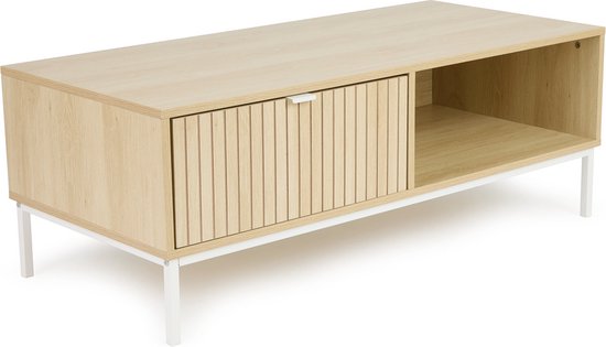 Lifa Living TV meubel Sorrento - MDF/metaal - Lichtbruin - 110x40x50cm - Max draagvermogen 25kg