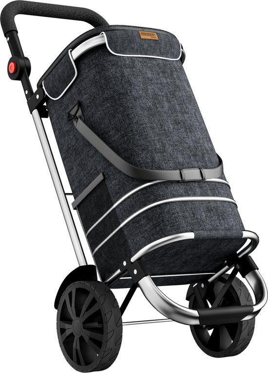 Monzana Boodschappentrolley – 56L tot 50kg Afneembare Tas – Zwart