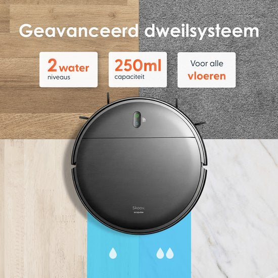 Skoov EcoPulse Robotstofzuiger met Dweilfunctie & Laadstation - Dweilrobot - Huisdieren - Dweil - Hepa - Automatische stofzuiger - Vacuum - Robot - In 1