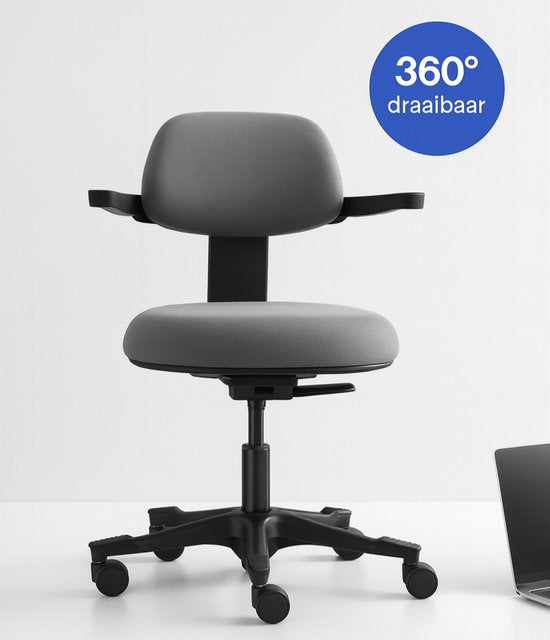 Backerz Ergonomische Werkkruk - Bureaustoelen voor Volwassenen - Volledig Verstelbaar, tot 120kg - Office Chair - Gamestoel - Zwart