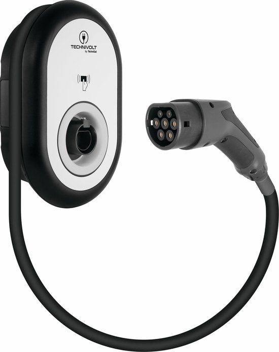 Technisat Technivolt 101 E-Auto Laadstation – Voorzien Van 11 kW Laadvermogen En RFID-Beveiliging En IP54 Bescherming – Voor Thuisgebruik – Grijs Kunststof – 31,5 x 46 x 13,5 cm