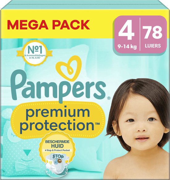 Pampers - Premium Protection - Maat 4 - Megapack - 78 luiers - 9/14 KG