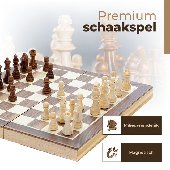 Windsor -CheckMate - Magnetisch Schaakbord - 40 cm - Hout