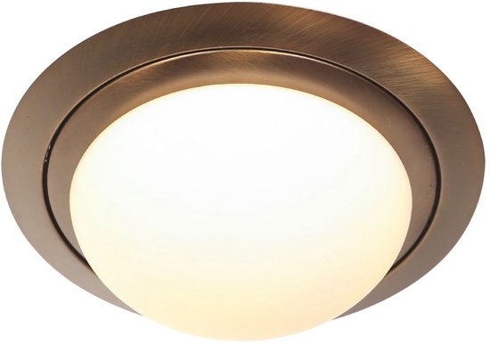 Plafonnier Steinhauer Ikaro 1365BR Brons Ø24cm - 4 stappen dimbaar, geschikt voor binnen, van hoogwaardige metaal en glas