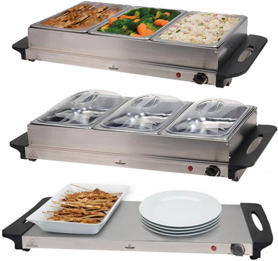 Excellent Electrics - Elektrische 2 in 1 RVS Buffetwarmer (300W)