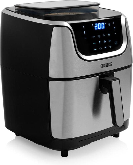 Princess Steam Aerofryer - Uitneembare Bak - Digitale Timer - 6.5L - 1700W - Zwart/Zilver