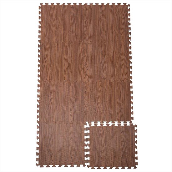 Puzzelmat Set van 8 – Vloerbescherming 45x45cm – Houtlook
