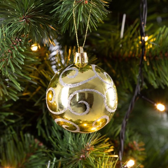 Kerstboomballen 24st Ø6cm - Mat Glanzend Kunststof - Groen