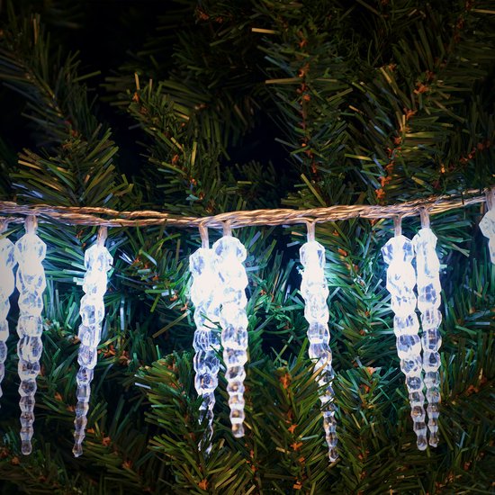 Monzana Ijspegel Kerstverlichting - Feestverlichting - 80 LEDS's - 13 m - helder wit