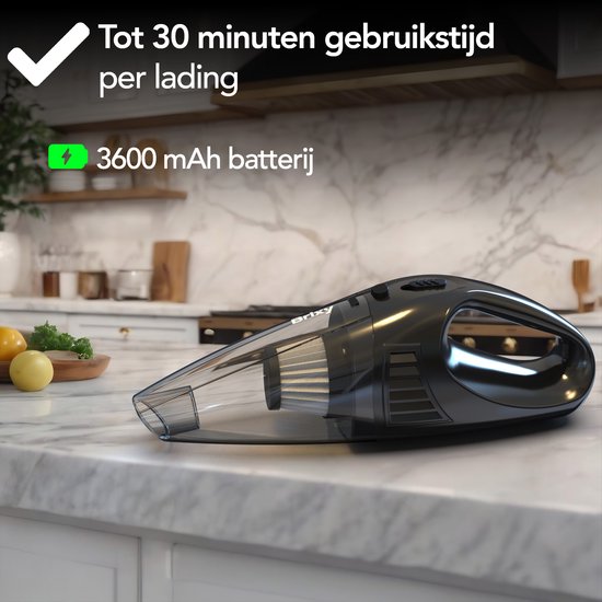 Brixy Kruimeldief Snoerloos - Handstofzuiger - Incl. Opzetstukken - Kruimelzuiger - Grijs