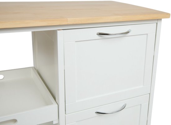 Lifa Living Keukentrolley Sophie - Wieltjes - Serveerwagen - Wit - 67x37x84(LxBxH)