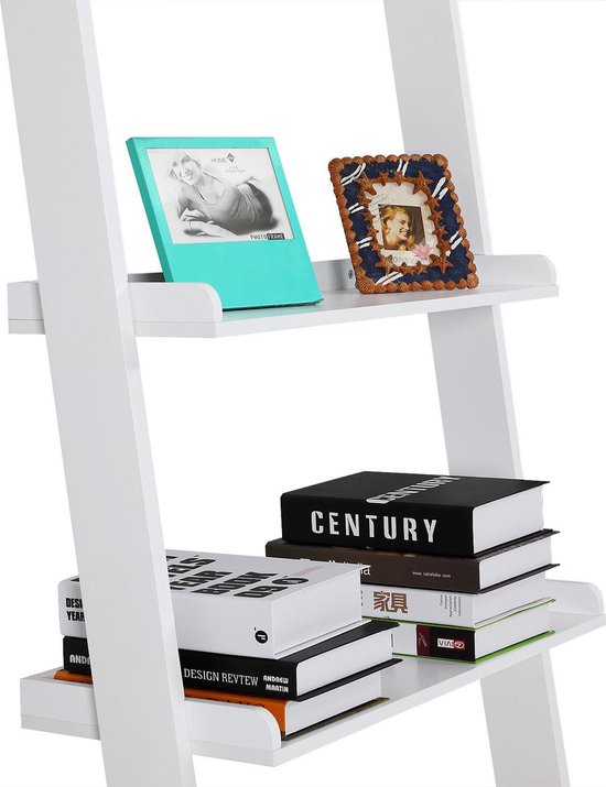 Casaria Boekenrek - 5 Planken - Afmeting 180x64x37cm MDF Hout Wit