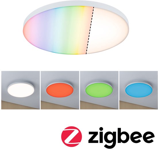 Paulmann – Loria LED Paneel – 400 mm – Wit Metaal & Kunststof – 22W met 2200 lm – Zigbee 3.0 & Dimbaar – Modern Design – Zwevend Effect