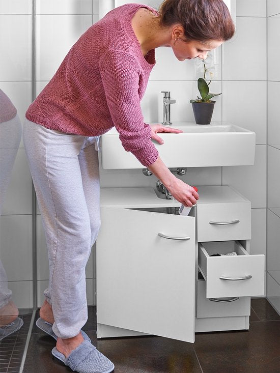 Deuba Wastafelmeubel - 3 Lades 63x54x30cm Onderkast - Wit