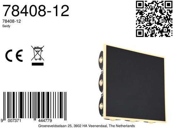 Globo - wandlamp - Saidy - zwart - metaal - LED - 78408-12
