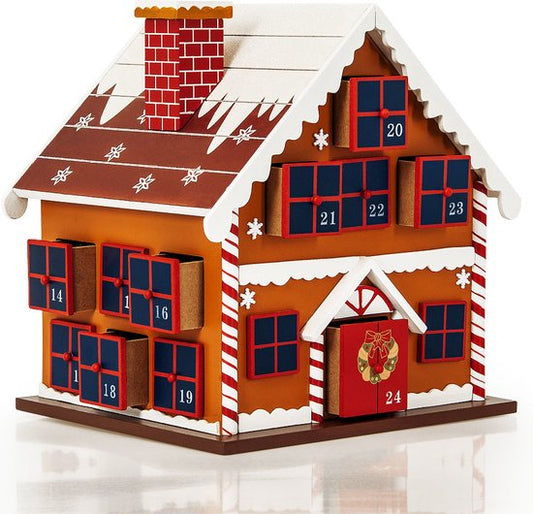 Spielwerk Herbruikbare Adventskalender - Winterhuisje 24 Deuren