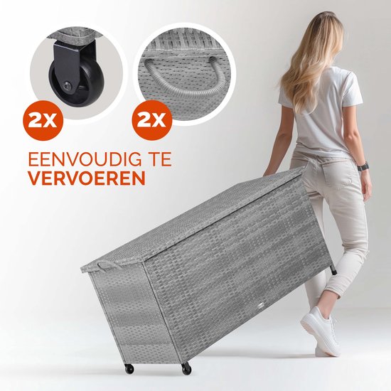 Casaria Opbergkist – Weerbestendig 122x56x61cm 420L - Grijs