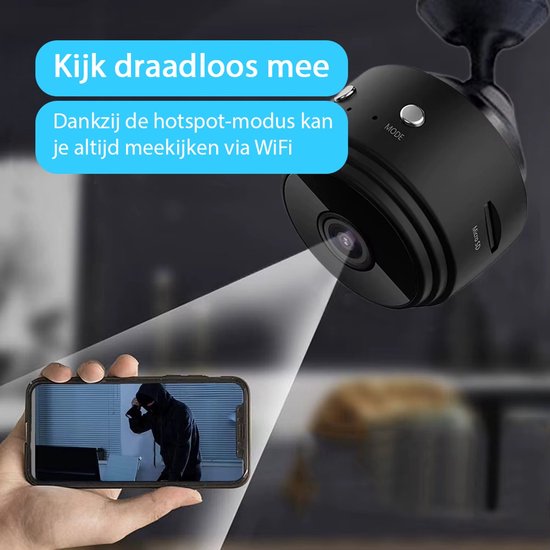 Tech Essentials Mini Verborgen Spy Camera - 1080P - Met WiFi APP - Micro Geheime Beveiligingscamera - Binnenhuis - Spionage - afluisterapparatuur - Zwart