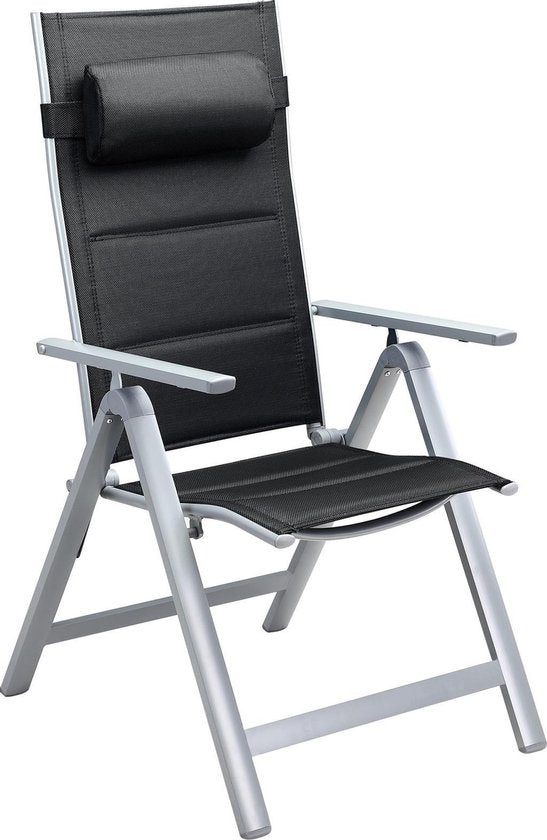 Casaria Tuinstoel Aluminium - 2 stuks Inklapbaar - Zilver