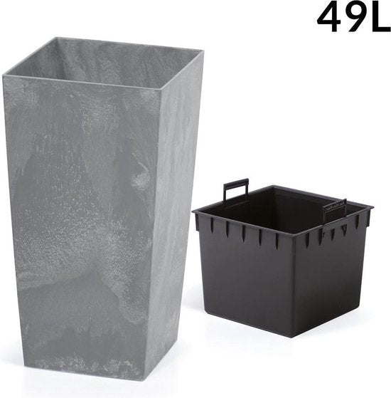 Deuba Bloempot beton look antraciet 49L