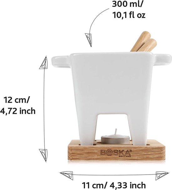Boska Tapas Fondueset Bianco - Fondueset - Mag in vaatwasser en magnetron - 300 ml