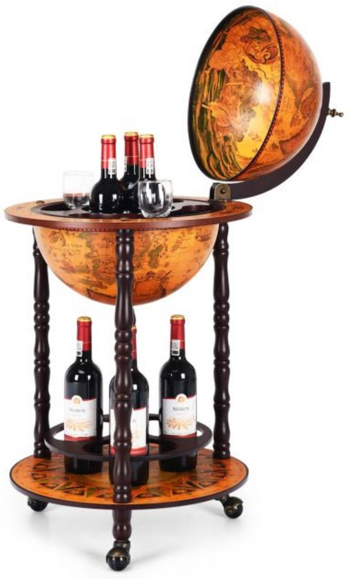Coast - Wijnrek - Globebar - Wijnbar - Wereldbol bar - ⌀ 47 cm - Bruin