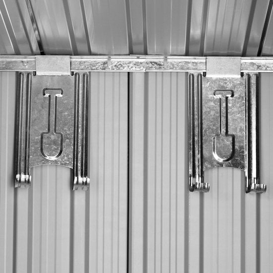 Gardebruk Metalen Tuinhuis - 1,8m² Fundering Schuifdeuren - Groen