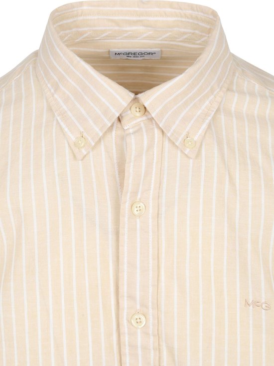 McGregor Striped Cotton Linen Shirt - Cotton/Linnen - XXL