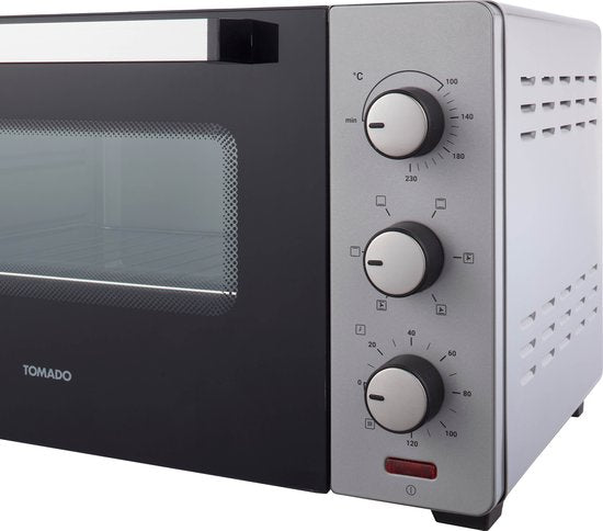 Tomado TEO3000S - Vrijstaande oven - 30 Liter - 1600 Watt - Hetelucht - 3 insteekniveau's - Zilver