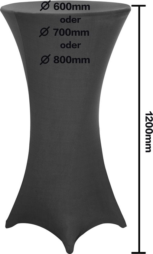 Statafelrok - Stretch 30°C Wasbaar Ø 70cm - Antraciet