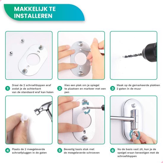 Make Up Spiegel met LED Verlichting - 5X Vergroting - Scheerspiegel