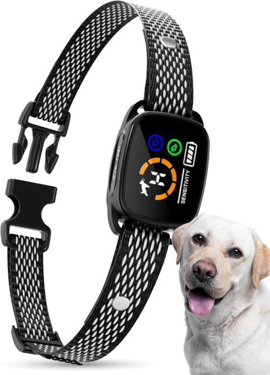 Nuvance - Anti Blafband Digitaal - Anti Blaf Apparaat zonder Schok - Vibratie & Piepjes - Oplaadbaar - Blafband voor Honden en Puppy's - 6 Standen