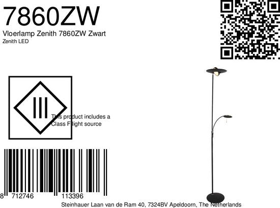 Vloerlamp Steinhauer Zenith LED - Zwart