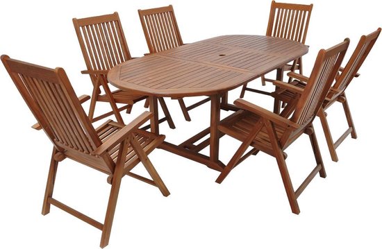 Casaria Tuinset Vanamo 6+1 - FSC®-Gecertificeerd Eucalyptushout