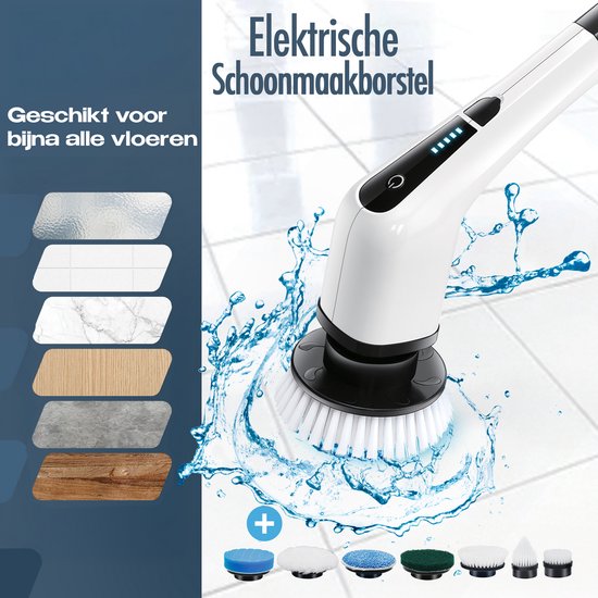Spalax Elektrische Schoonmaakborstel - Schrobborstel - Poetsmachine - Schrobmachine - Schrobber met Steel